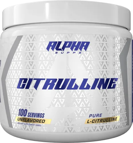 Alpha Supps L-Citrulina en polvo sin sabor citrulina pura para hombres y mujeres - cero rellenos - apoya la resistencia y la recuperación muscular -