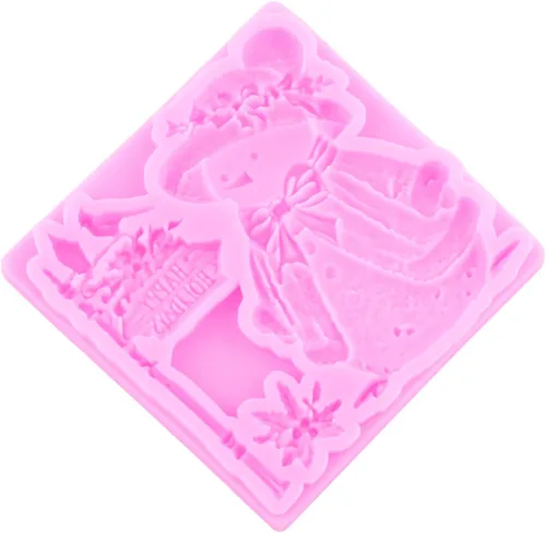 Miniatura 7 de Mujiang Moldes de silicona de muñeco de nieve de Navidad, molde 3D para castillo de Navidad, moldes de chimenea para decoración de pasteles