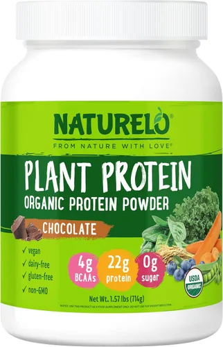 NATURELO Proteína vegetal en polvo, chocolate, 0.78 oz de proteína, sin OMG, vegano, sin gluten, lácteos o soja, sin sabores artificiales,