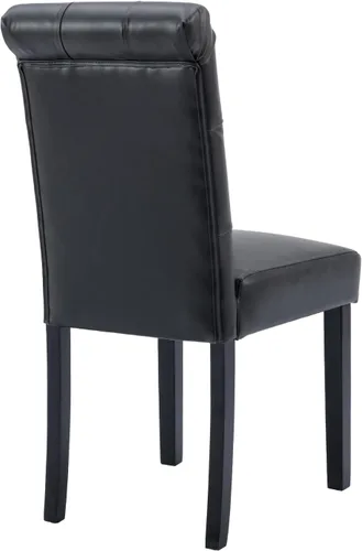 Miniatura 7 de Juego de 2 sillas de comedor tapizadas de piel sintética, sillas Parsons con respaldo alto, sillas laterales sin brazos para cocina y comedor