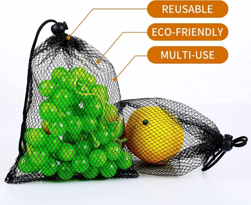 Miniatura 4 de TecUnite 10 Piezas Bolsas de Malla con Cordón Bolsas de Lavandería Grandes de Malla de Nailon Bolsa de Malla para Regalo Apta para Lavavajillas