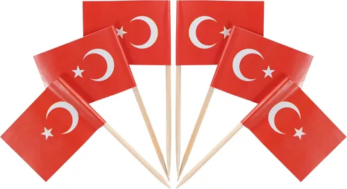 Miniatura 6 de QQSD Bandera de Albania palillo de dientes Albania Pequeña Bandera para cupcakes, 100