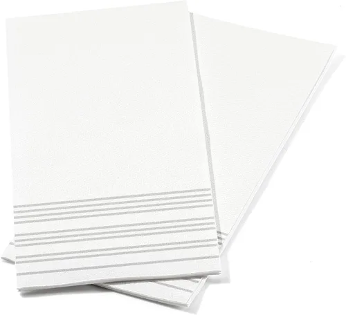 Miniatura 8 de Paquete de 100 toallas de mano de papel para invitados con sensación de lino, toallas de papel desechables súper absorbentes para baño, fiesta