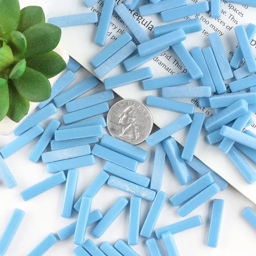 Miniatura 6 de Youway Style Azulejos de Mosaico Azules para Manualidades a Granel, 150g Formas de Tiras Piezas de Vidrio de Mosaico, Kit de Manualidades de Jardín