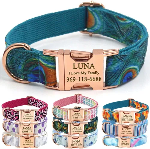 Miniatura 16 de PETDURO Collar Personalizado para Perro A cuadros Negro Blanco con Nombre y Teléfono Grabados en Hebilla de Metal Plateado para Perros Grandes