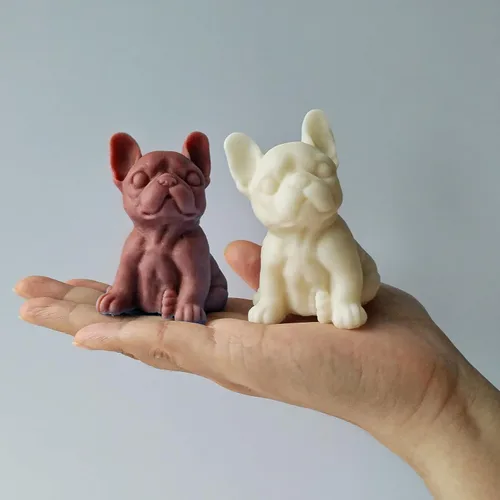 Miniatura 5 de Moldes de vela 3D Bulldog para hacer velas, molde de silicona con forma de perro para decoración de pasteles de chocolate, lindo animal