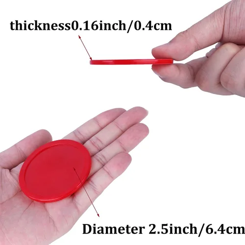 Miniatura 5 de URATOT Accesorios de hockey de aire - Empujadores, discos y paletas (4 empujadores, 8 discos rojos, 8 almohadillas verdes)
