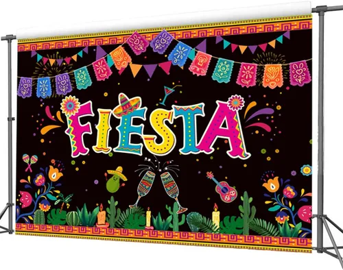 Miniatura 4 de Telón de fondo para fiesta mexicana de 7 x 5 pies, decoración de fiesta de carnaval del Cinco de Mayo