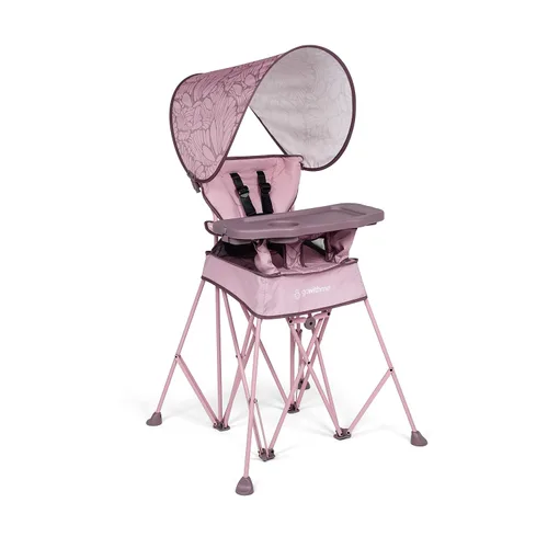 Miniatura 10 de Baby Delight Go with Me Uplift Silla alta portátil de lujo, toldo para el sol, interior y exterior, color gris