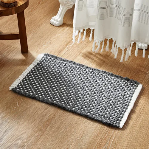 Miniatura 27 de TYUU Tapete de baño estilo gofre, tapete de baño bohemio, antideslizante, lavable, súper absorbente, de secado rápido, bonito tapete de baño