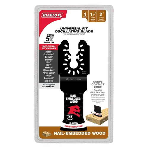 Miniatura 31 de Diablo Amped Steel Demon - Hoja oscilante de carburo de ajuste universal para metal, ancho de corte de 1-1/4 pulgadas, profundidad de corte de 1-1/2