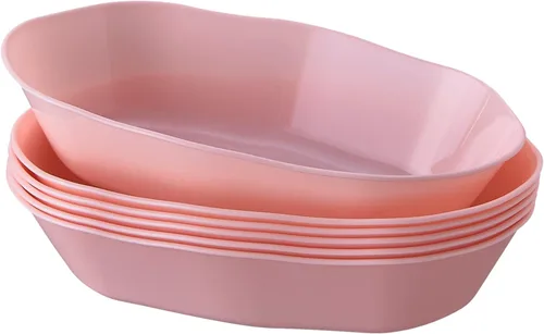 Miniatura 14 de Mini cuencos de postre Platos de postre ovalados Colección Lava Niebla rosa 6 piezas