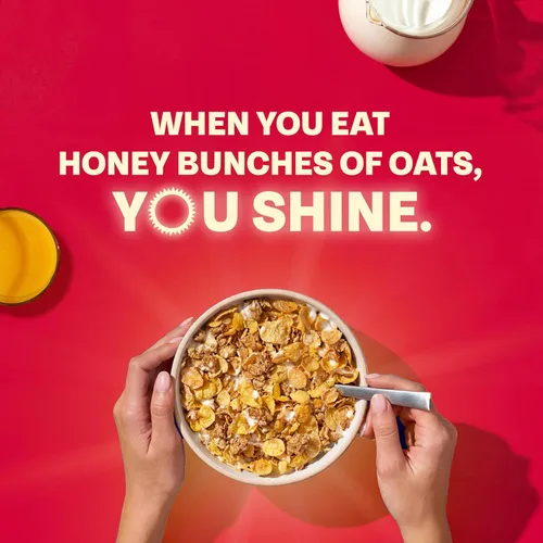 Miniatura 4 de Honey Bunches of Oats con Fresas Reales Cereal de Desayuno, Cereal de Fresa con Avena y Racimos de Granola, Bajo en Grasa con Granos Enteros, Caja
