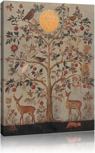 Miniatura 9 de Lienzo enmarcado vintage para pared, diseño de conejo, conejo, póster para decoración del hogar y Pascua, 13.5 x 13.5 pulgadas Granero rústico