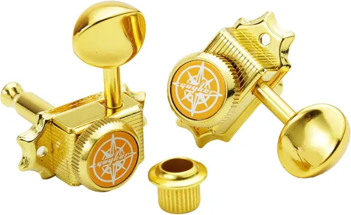 Miniatura 4 de Guyker Afinadores de bloqueo de guitarra (3L + 3R con manecillas) – Clavijas vintage de lujo, clavijas de llave de afinación, piezas de repuesto