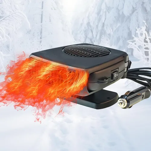 Calentador de coche, 12V 200W potente descongelador portátil, nueva mejora 2026 de calentador y ventilador de enfriamiento 2 en 1 con rotación de