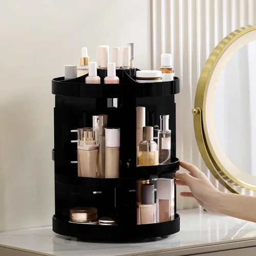 Miniatura 6 de HBlife Organizador de maquillaje giratorio extragrande de 360 grados, carrusel ajustable, organizador de perfumes giratorio de gran capacidad