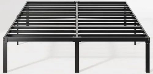 Miniatura 9 de Allewie Base de cama de tamaño matrimonial, camas de plataforma de metal de 14 pulgadas con espacio de almacenamiento, no necesita somier y fácil