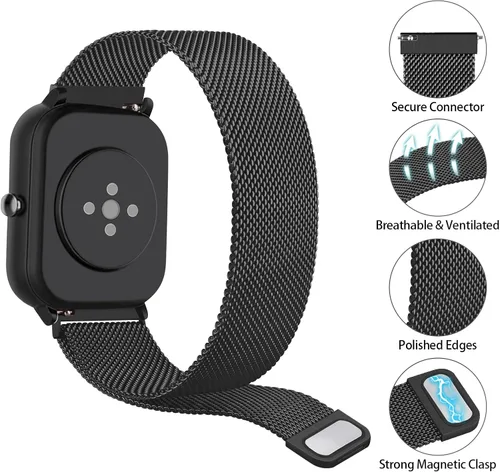 Miniatura 2 de Wanme Bandas de metal para Amazfit GTS 4 / GTS 4 Mini / GTS 3 / GTS 2 / GTS 2e / GTS 2 mini, correa de repuesto de acero inoxidable de liberación
