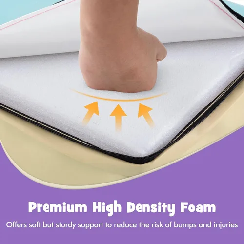 Miniatura 6 de Olakids Juguetes de Escalada para Niños Pequeños, 7 Piezas de Bloques de Espuma para Bebés de Interior, Juego Suave con Cuero PU, Estructura