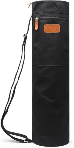 Miniatura 11 de Bolsa de lona para esterilla de yoga con correa ajustable y bolsillos, bolsa de gimnasio de viaje con cierre completo para mujeres y hombres, se