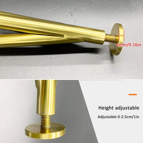 Miniatura 3 de Patas modernas de horquilla doradas, patas ajustables de metal para muebles de acero inoxidable, patas de gabinete de cocina y baño, patas