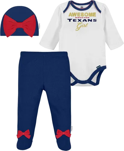 Miniatura 31 de NFL Conjunto de enterizo, pantalón con pies y gorro de 3 piezas para bebé niña Alternativa 2