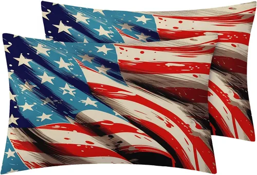 Miniatura 4 de Sábanas de bandera estadounidense tamaño individual – Juego de sábanas de la bandera de Estados Unidos para niños y niñas, juego de sábanas