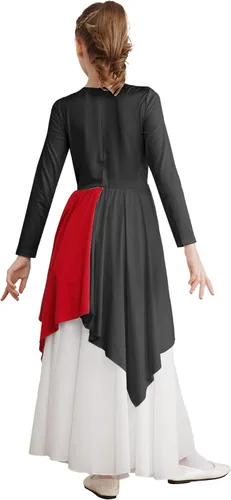 Miniatura 73 de CHICTRY Vestido de baile lírico sin mangas asimétrico para niñas, disfraz de adoración litúrgica contemporánea