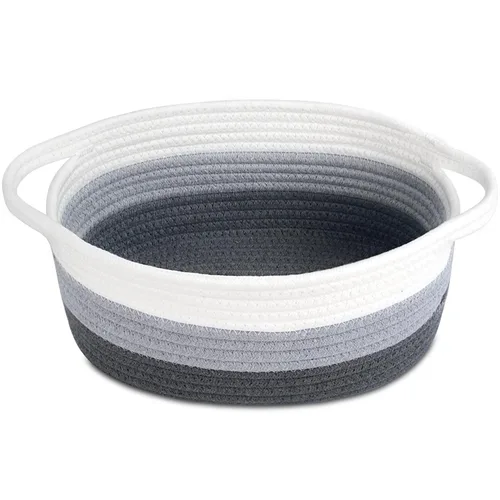 Miniatura 9 de ABenkle Cesta Pequeña con Asas - Contenedor de Almacenamiento Tejido de Cuerda Decorativo Duradero Cubo Organizador de Estante, Cesta de Regalo