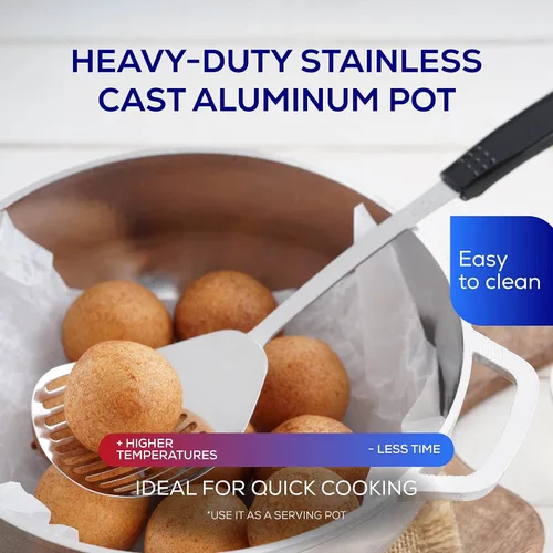 Miniatura 8 de Universal (Extra Pequeño) Caldero 4 Tazas – 1.3 Cuartos / 1.2 L, Olla de Aluminio Inoxidable, Distribución Uniforme del Calor y Olla de Horno