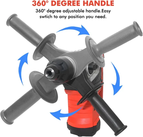Miniatura 5 de AOBEN SDS-Plus - Rotomartillo de 1-1/4 pulgadas SDS-Plus, control de vibración y embrague de seguridad, 13 amperios para hormigón, incluye 3 brocas
