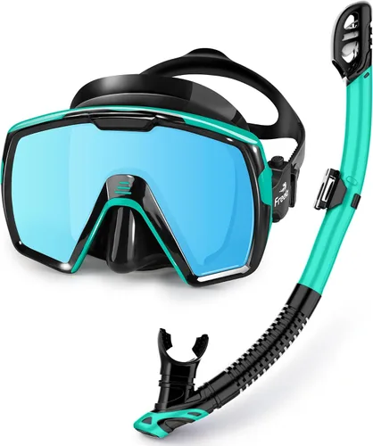 Miniatura 18 de Freela Gafas de natación para adultos con cubierta para la nariz, vidrio templado, antivaho impermeable, 180°, visión amplia transparente