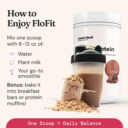 Miniatura 6 de Nourished Natural Health FloFit - Proteína de guisante en polvo, equilibrio hormonal para mujeres, proteína vegana a base de plantas con baja