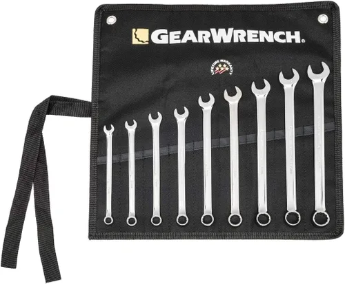 GEARWRENCH Juego de llaves métricas combinadas de patrón largo con rollo de herramientas de 9 piezas, 12 puntos - 81932