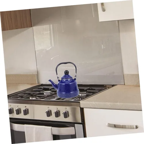 Miniatura 2 de Tetera esmaltada vintage estilo retro para estufa, tetera esmaltada para el hogar y mango táctil para té suelto