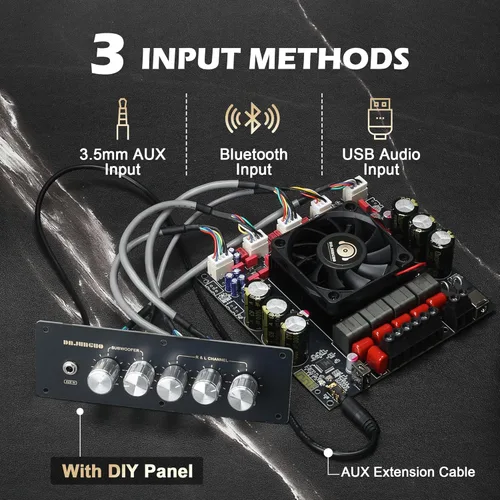 Miniatura 3 de Placa de Amplificador de Potencia S600X-W Bluetooth 5.2 TPA3255 Chip con Subwoofer 2.1 Canal 300W×2+600W (S600X-W)