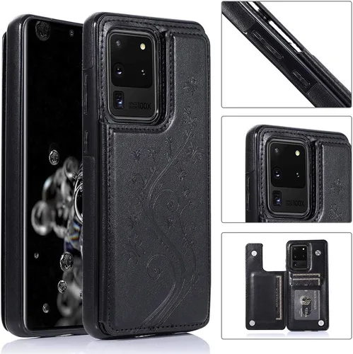 Miniatura 3 de Funda de teléfono para Samsung Galaxy S20 Plus Glaxay S20+ 5G con protector de pantalla de vidrio templado y tarjetero, funda de piel con tapa