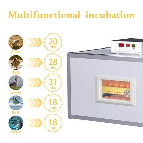Miniatura 4 de Incubadora de huevos, incubadora de huevos de granja con giro automático de huevos y control de humedad, máquina industrial de crianza de pollo