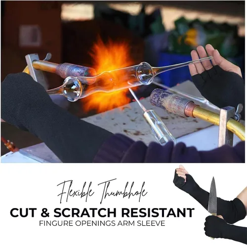 Miniatura 8 de Mangas de trabajo de protección para brazos: protección de 4 vías, manga protectora de brazo largo con apertura para los dedos, mangas resistentes a
