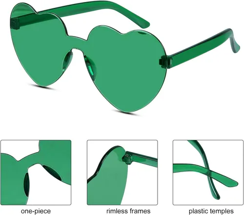 Miniatura 6 de Virtue morals Gafas de sol con forma de corazón para San Valentín, Mardi Gras, regalos de fiesta de verano para mujeres..