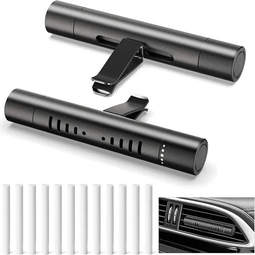 2 paquetes de ambientador personalizado para coche, clips de ventilación con difusor para accesorios de decoración de coche con 12 varillas de