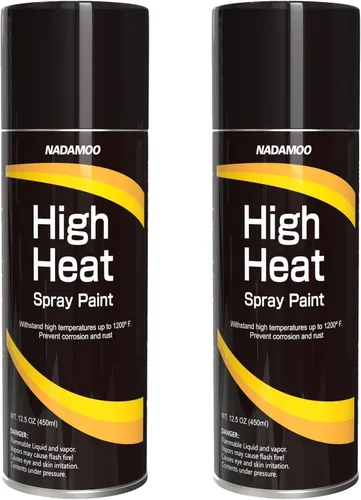 Miniatura 9 de NADAMOO Pintura en aerosol de alta temperatura para metal, acabado mate, para barbacoa y estufa, resistente a altas temperaturas hasta 1200 °F, 1