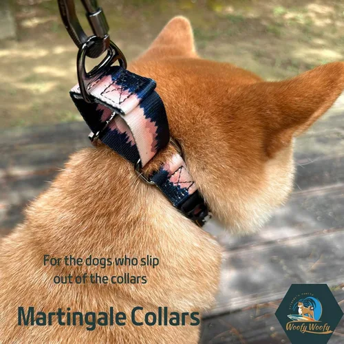 Miniatura 5 de Martingale - Collar de perro sin hebilla, a prueba de escapes, collar de perro de entrenamiento de seguridad, estampado de bosque, crepúsculo