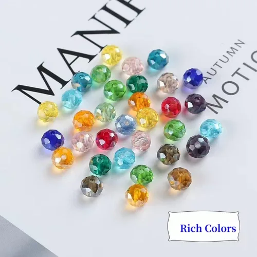 Miniatura 5 de 500 piezas de cuentas de cristal de vidrio facetado de 4 mm con agujero para pulseras, collares, aretes, joyería DIY, manualidades (Serie Negra)
