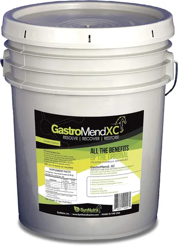 GastroMend XC, 100% natural para la salud del estómago equino para caballos, promueve la curación y prevención de úlceras gástricas, altamente