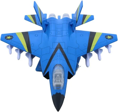 HSOMiD Aviones de aleación/avión/juguete de aviones con bombarderos sigilosos de tracción y aviones de combate negro (azul)