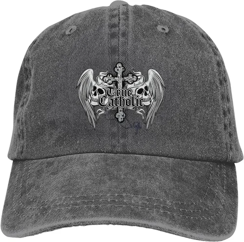Miniatura 9 de Cowboy Hat Trendy Hats for Man and Women Djustable Four Season Outdoor Baseball Cap of Hell Skull with Angel Deep Heather