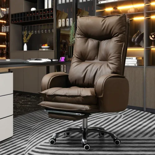 Silla de piel sintética grande y alta ergonómica, reclinable, reposapiés para juegos, altura ajustable, respaldo alto, estación de trabajo, silla