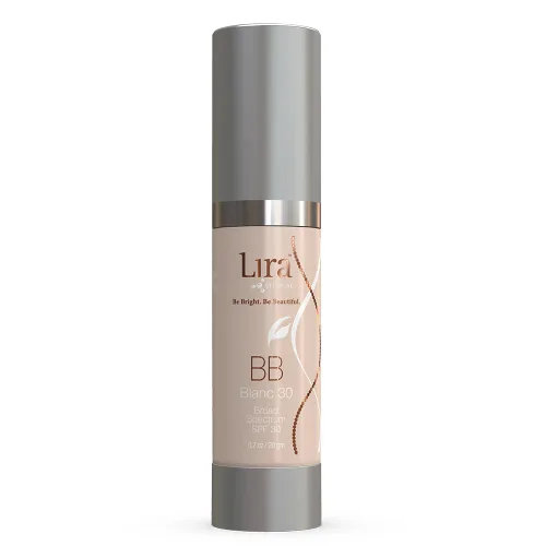 Lira Clinical BB Cream - Crema BB teñida SPF 30 con PSC y vitaminas, cobertura completa, 0.7 onzas líquidas (Blanc 30)